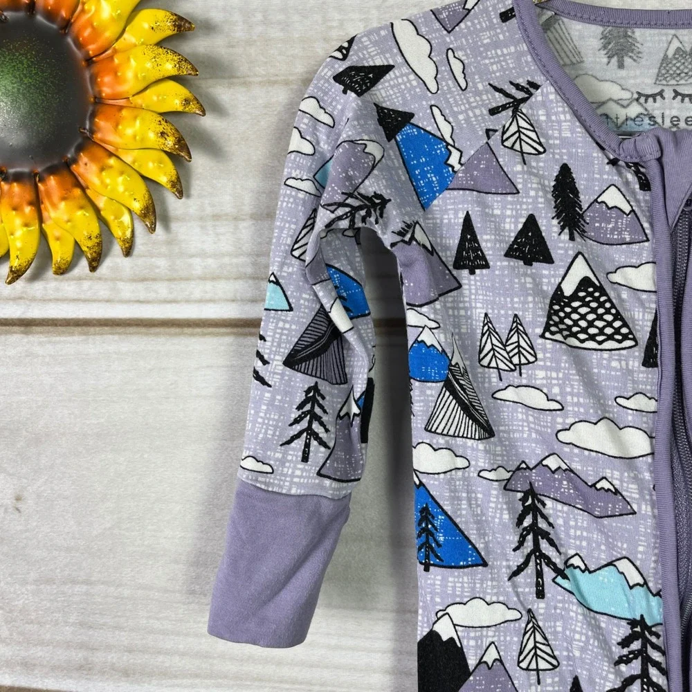 Little Sleepies Bamboo Baby‎ Convertible Pajamas Footie Mountains 0-3 Months